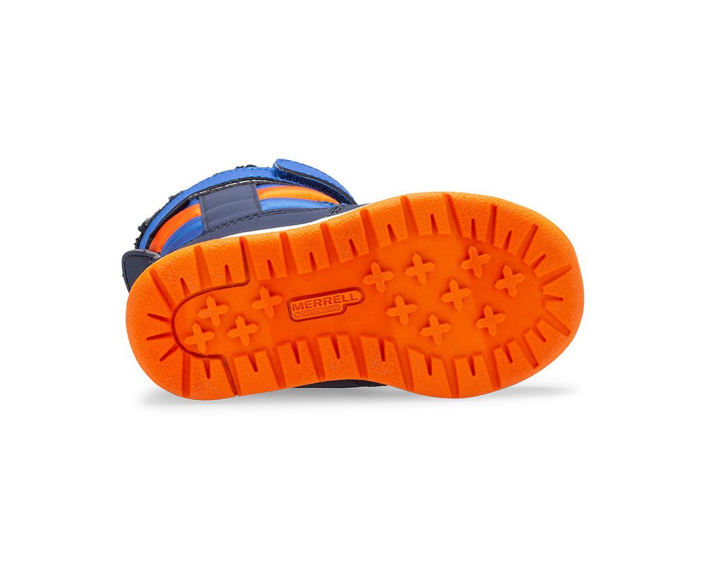 Merrell Boots Blue/Orange - Alpine Puffer Waterproof Jr. - Kids 20DIYWTLV